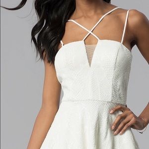 Jodi Khristopher Whit sequin with lace dress